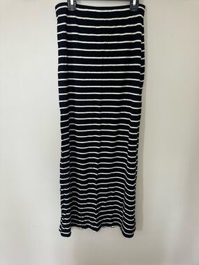 Garage Black and White Striped Maxi Skirt